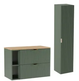 zielony-zestaw-lazienkowy-80cm-szafka-blat-regal-slupek-ryflowane-fronty