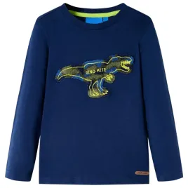 longsleeve-dzieciecy-z-nadrukiem-dinozaura-100percent-bawelna-granatowy-rozm