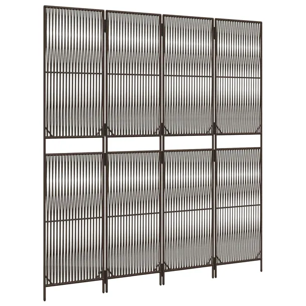 parawan-4-panelowy-brazowy-polirattan-stan-nowy