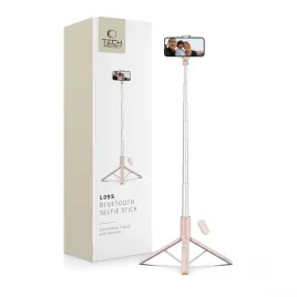 selfie-stick-tech-protect-l09s-z-tripodem-rozowy