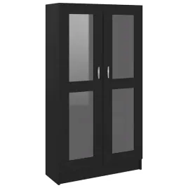 szafka-na-ksiazki-z-przeszkleniem-czarna-825-x-305-x-150-cm