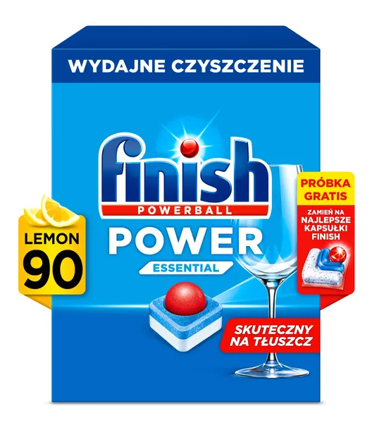 Finish Power Essential Tabletki do Zmywarki Zapach Lemon Cytryna 90 sztuk