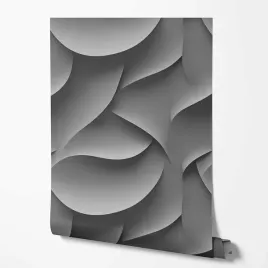 tapeta-na-sciane-efekt-3d-szare-linie-fale-szlaczki-styl-do-sypialni-salonu