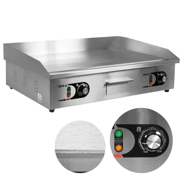 GRILL ELEKTRYCZNY PŁYTA GRILLOWA GŁADKA PODWÓJNA 2X2,2KW 73CM YATO GASTRO