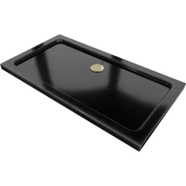mexen-flat-brodzik-prostokatny-slim-140-x-70-cm-czarny-syfon-zloty