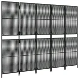 parawan-5-panelowy-czarny-polirattan-producent-vidaxl