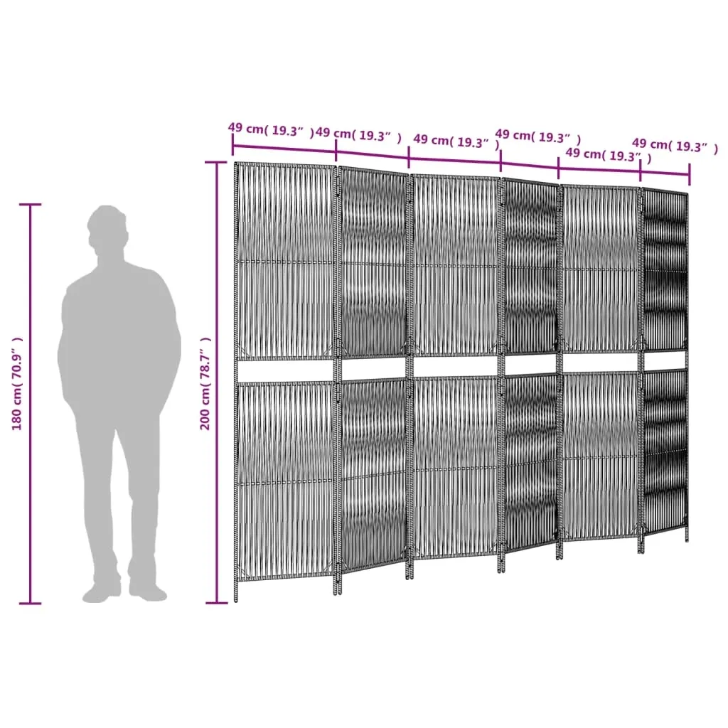 parawan-6-panelowy-bezowy-polirattan-stan-nowy