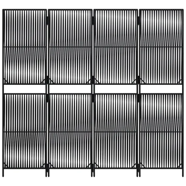 parawan-4-panelowy-czarny-polirattan-marka-vidaxl