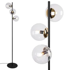 lampa-stojaca-podlogowa-siena-czarno-zlota-bezbarwne-klosze-loft-kule-3xe14