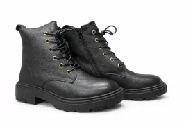 buty-skorzane-botki-cholewinski-40-suwak-ocieplane-skora-czarne