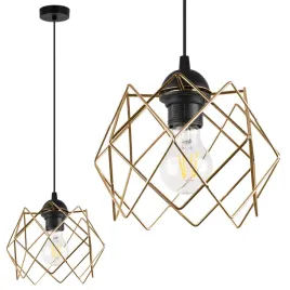 lampa-sufitowa-wiszaca-zyrandol-loft-nowoczesny-czarny-zloty-glamour-1xe27