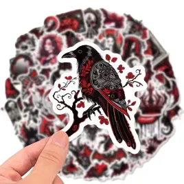 naklejki-zestaw-mix-x50szt-gotyckie-graffiti-czarno-czerwone