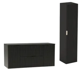 czarny-zestaw-lazienkowy-120cm-szafka-blat-slupek-ryflowane-fronty
