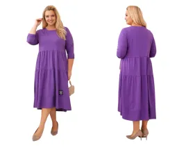 fioletowa-sukienka-damska-bawelniana-plus-size-rozkloszowana-z-dlugim-rekaw