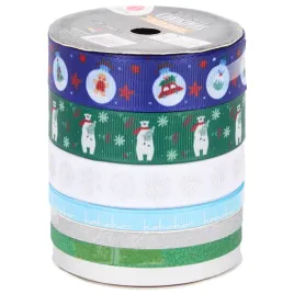 swiateczne-wstazki-do-pakowania-decotime-zestaw-7szt-niebieski