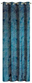 zaslona-welwetowa-140x250-na-przelotkach-stylowa-liscie-granatowo-bezowa