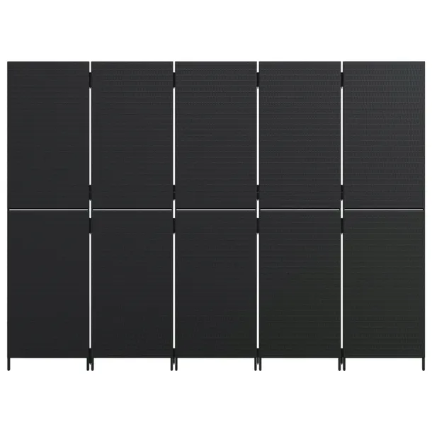 parawan-5-panelowy-czarny-polirattan-stan-nowy