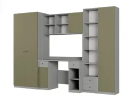 dziecieca-mebloscianka-bravo-280x200biurkoszafkiszary-platynowy-zielony