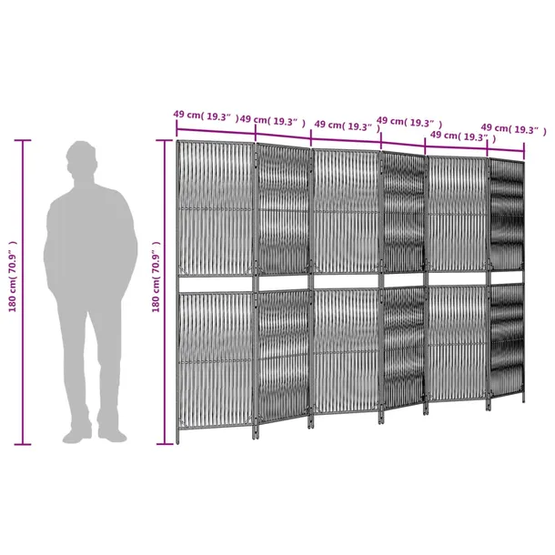 parawan-6-panelowy-bezowy-polirattan-kod-producenta-365387-stan-nowy