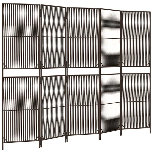 parawan-5-panelowy-brazowy-polirattan