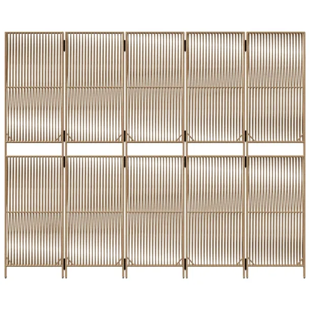 parawan-5-panelowy-bezowy-polirattan-waga-z-opakowaniem-12-8-kg