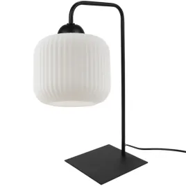 lampa-stolowa-lampka-nocna-stojaca-czarna-klosz-szklany-bialy-ryflowany-e27