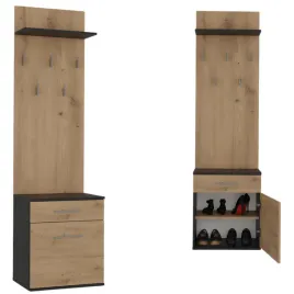 wieszak-szafka-na-buty-z-polka-do-przedpokoju-antracyt-dab-artisan