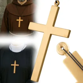 naszyjnik-zloty-krzyz-krzyzyk-do-strou-na-halloween-zakonnicy-ksiedza-21-cm