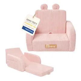 fotelik-dzieciecy-flumi-2w1-rozkladany-sztruks-rozowy