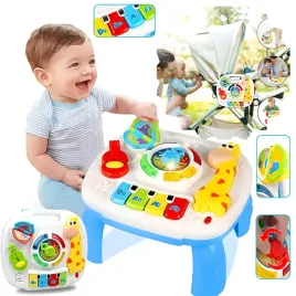 Zdjęcie produktu STOLIK EDUKACYJNY DLA DZIECI INTERAKTYWNY PANEL MUZYCZNY 2W1 ŻYRAFKA 18m+