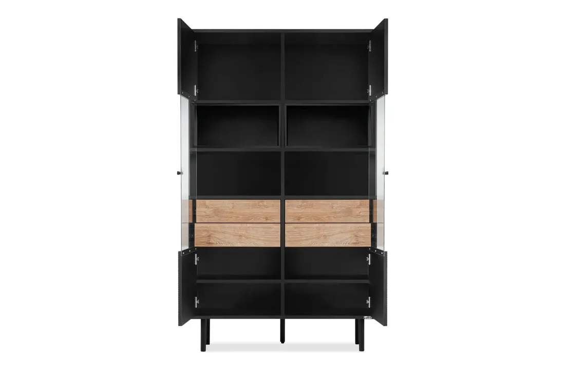witryna-czarna-dab-naturalny-175-lofty-konsimo