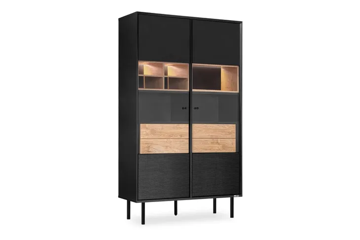 witryna-czarna-dab-loft-175-lofty-konsimo-kolor-frontow-dab-naturalny