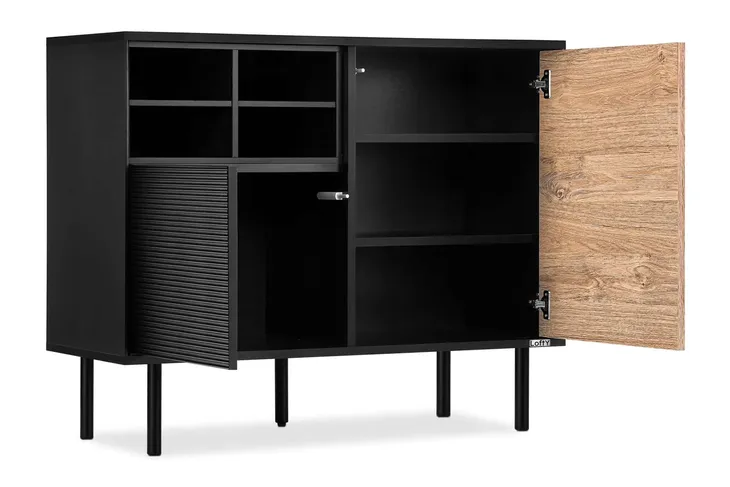 komoda-czarna-loft-150-dab-mat-lofty-konsimo-glebokosc-mebla-41-cm