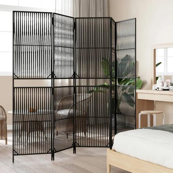 parawan-5-panelowy-czarny-polirattan-stan-nowy