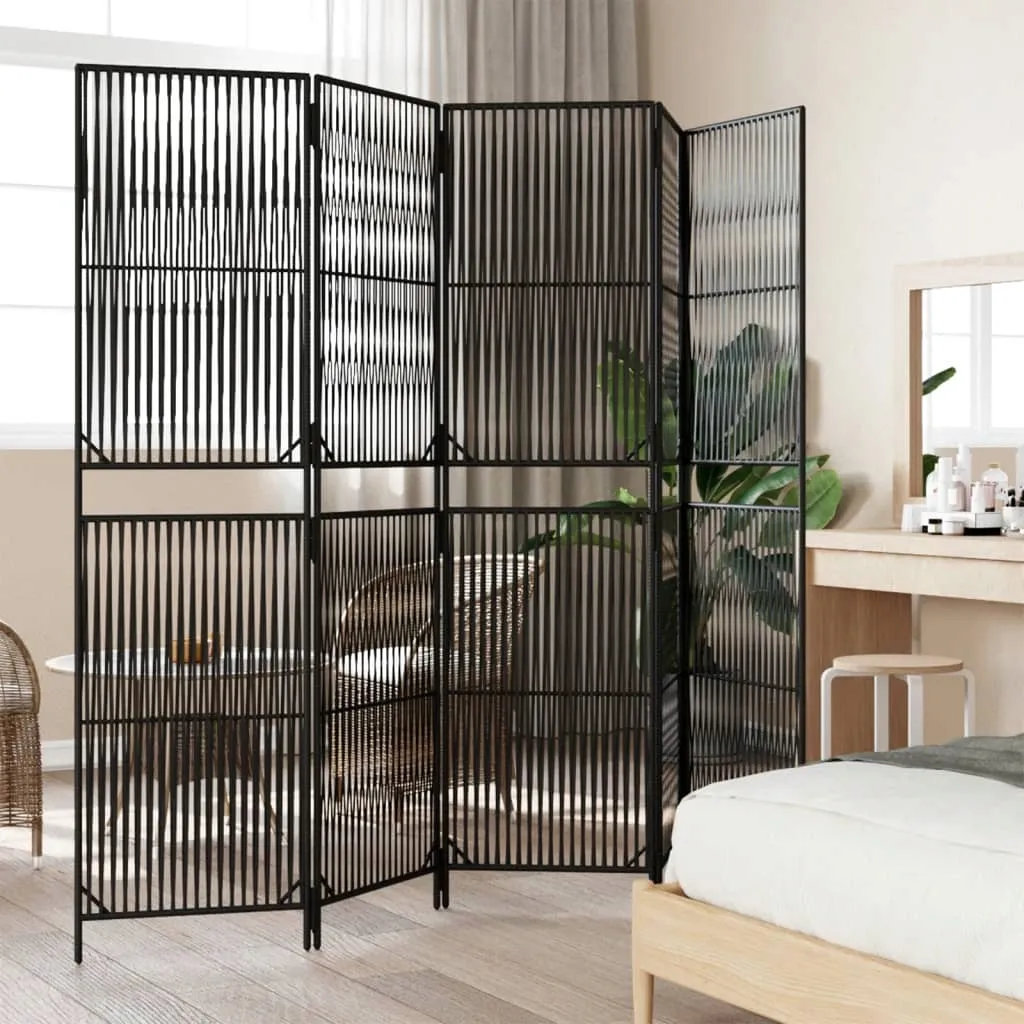 parawan-5-panelowy-czarny-polirattan-stan-nowy