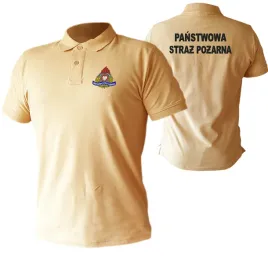 piaskowe-polo-meskie-z-haftowanym-logo-i-napisami-panstwowa-straz-pozarna