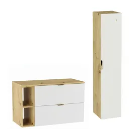 zestaw-do-lazienki-100cm-szafka-z-blatem-regal-slupek-dab-artisan-bialy