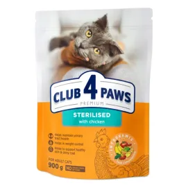 sucha-karma-dla-kotow-sterylizowanych-z-kurczakiem-900g-club-4-paws-premium