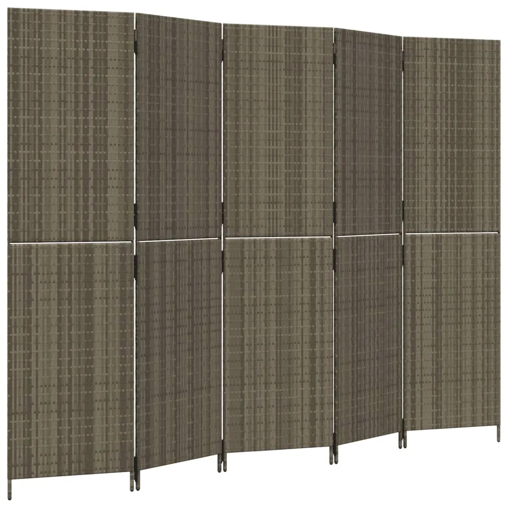 parawan-5-panelowy-szary-polirattan