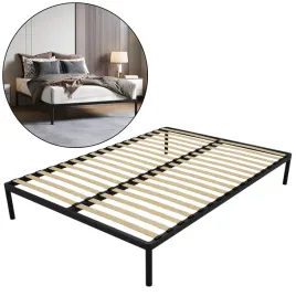 stelaz-lozka-140x200-cm-aluminiowy-czarny-wysoki-drewniane-sprezyste-listwy