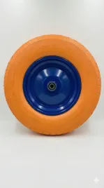kolo-do-taczki-pelne-gumowe-4-00-8-pomaranczowe-z-niebieska-felga-i-lozyski