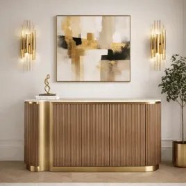 komoda-ryflowana-drewniana-brazowa-zlota-z-blatem-marmurowym-158x40x88