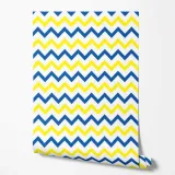 tapeta-na-sciane-zolte-granatowe-biale-zygzaki-do-pokoju-nastolatka