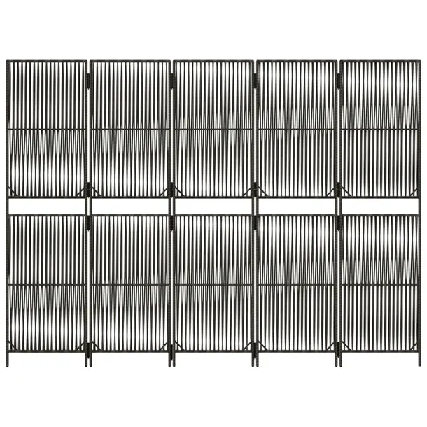 parawan-5-panelowy-szary-polirattan-marka-vidaxl