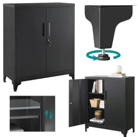 szafka-regal-metalowy-na-dokumenty-akta-zamykana-czarna-na-klucz-z-polkami