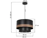 lampa-sufitowa-wiszaca-zyrandol-z-duzym-abazurem-40cm-azurowy-czarny-braz-stan-opakowania-oryginalne