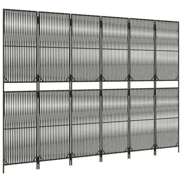 parawan-6-panelowy-szary-polirattan-producent-vidaxl