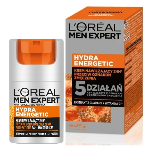L'Oréal Men Hydra Energetic Nawilżający Krem Do Twarzy Dla Mężczyzn 50 ml