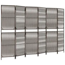 parawan-6-panelowy-brazowy-polirattan