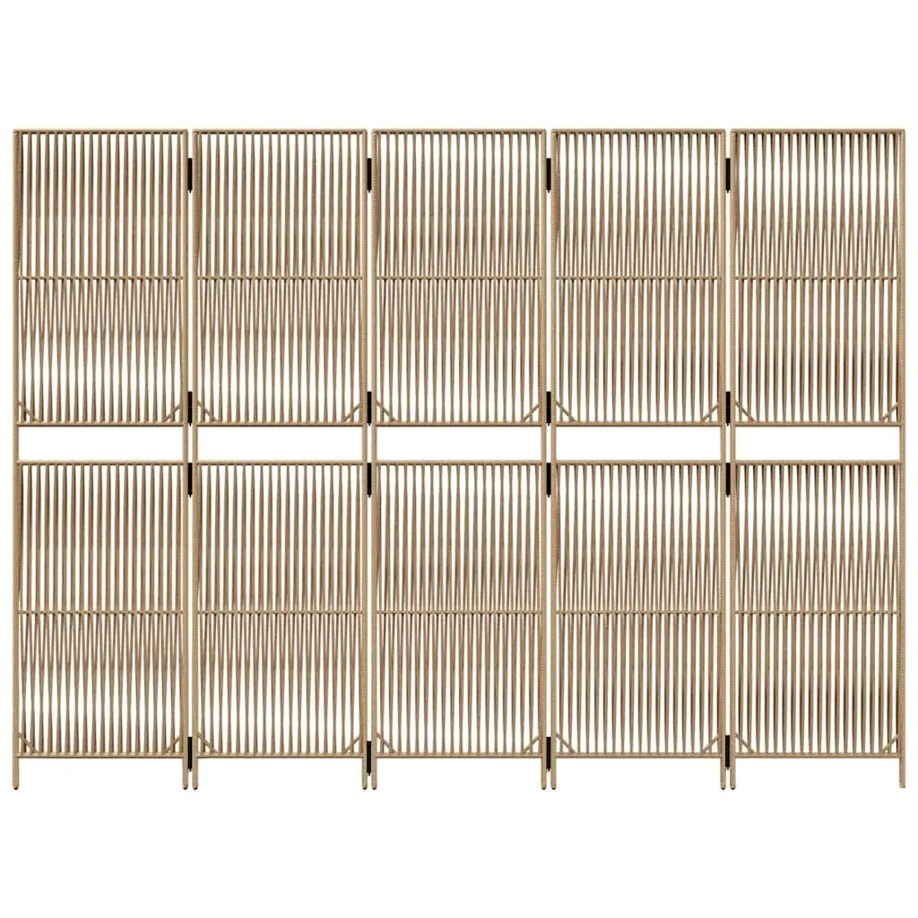 parawan-5-panelowy-bezowy-polirattan-stan-nowy